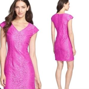 Lilly Pulitzer Selassie Mini Sheath Dress | Pink Bamboo Geo Print | Size 12